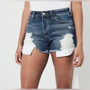 Hollister High Rise Boyfriend Short Vintage Stretch Distressed Denim Size 5 /27